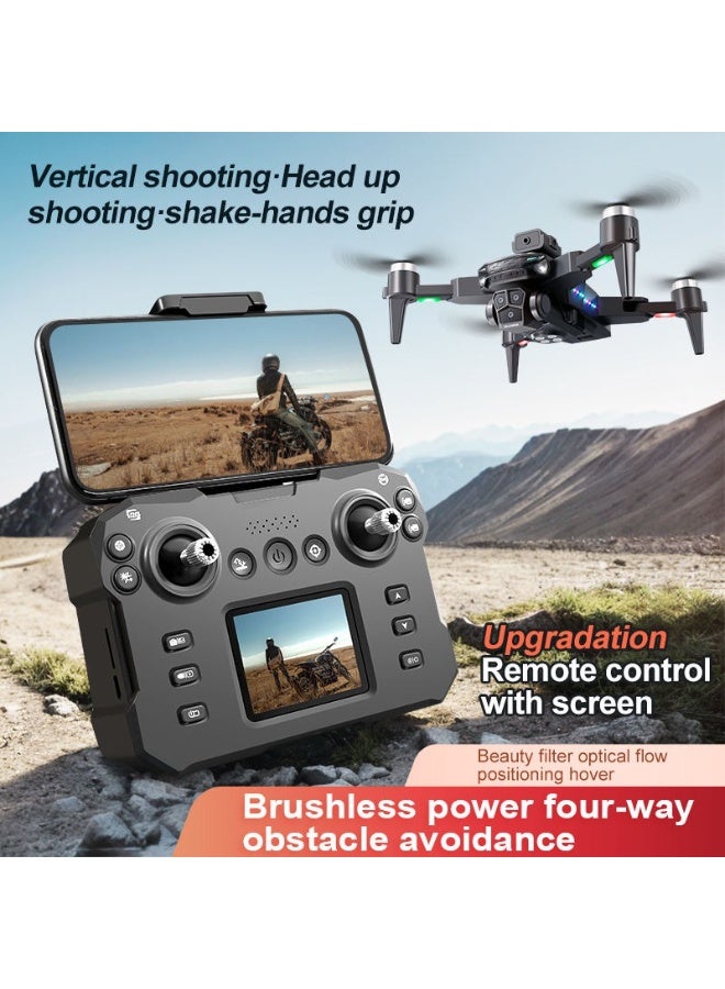 كاميرا بدقة 4KHD، جهاز تحكم عن بعد، شاشة عرض، محرك بدون فرش، طائرة بدون طيار رباعية المراوح بتردد 2.4 جيجا هرتز، نظام رؤية بصرية مباشرة (FPV)، نظام تجنب العوائق بالأشعة تحت الحمراء - Image 3